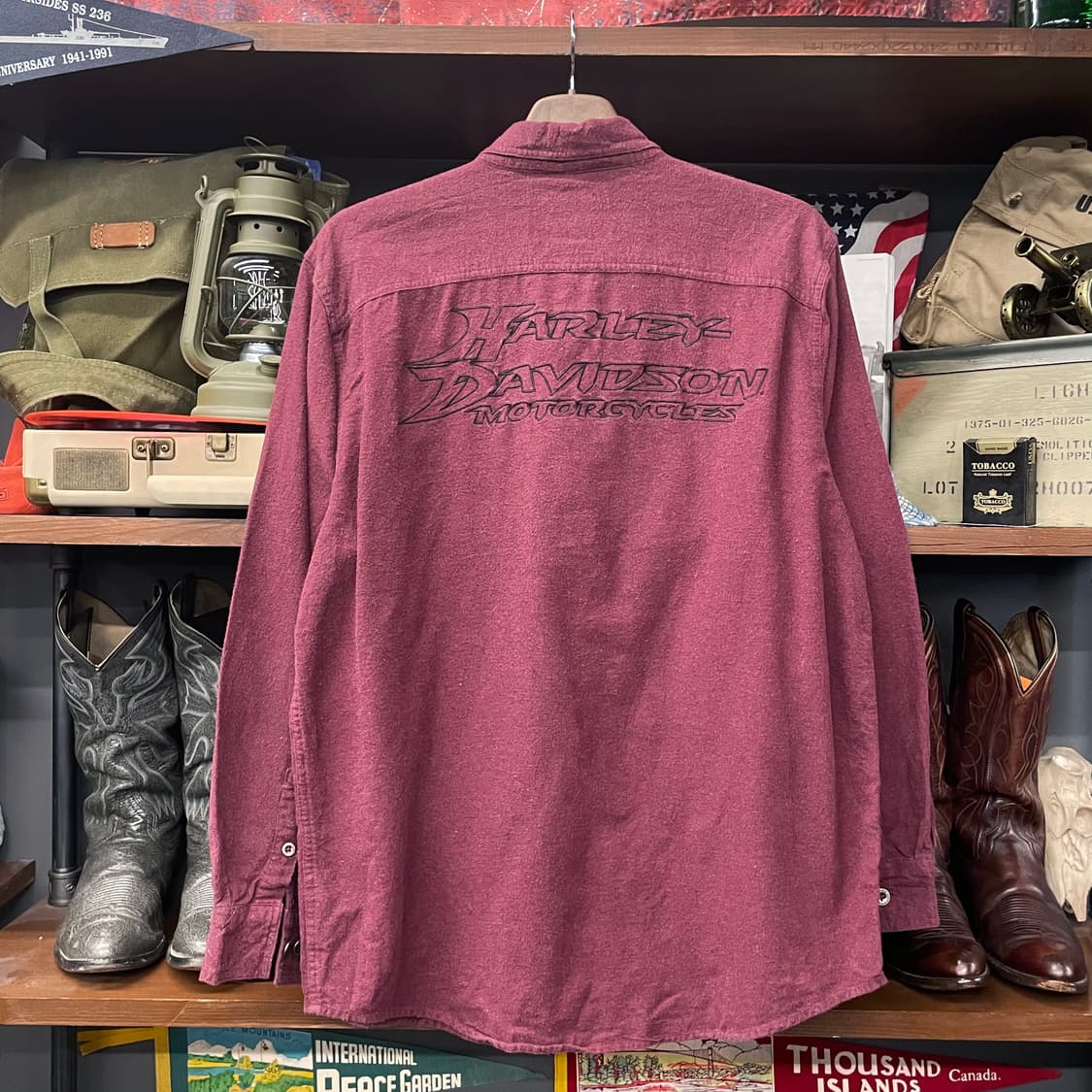 00s 할리데이비슨 모터사이클 바이커 플란넬 포켓 셔츠 N211 상품이미지2