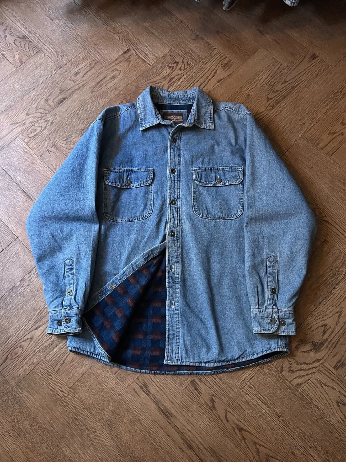 [M]리바이스 체크 플리스 라이닝 데님 셔츠 상품이미지1