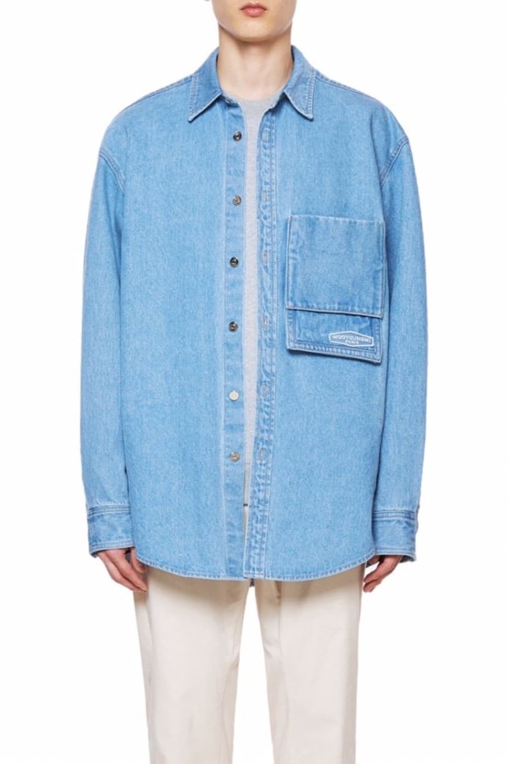 21ss 우영미 백로고 데님셔츠 블루 새제품 상품이미지1