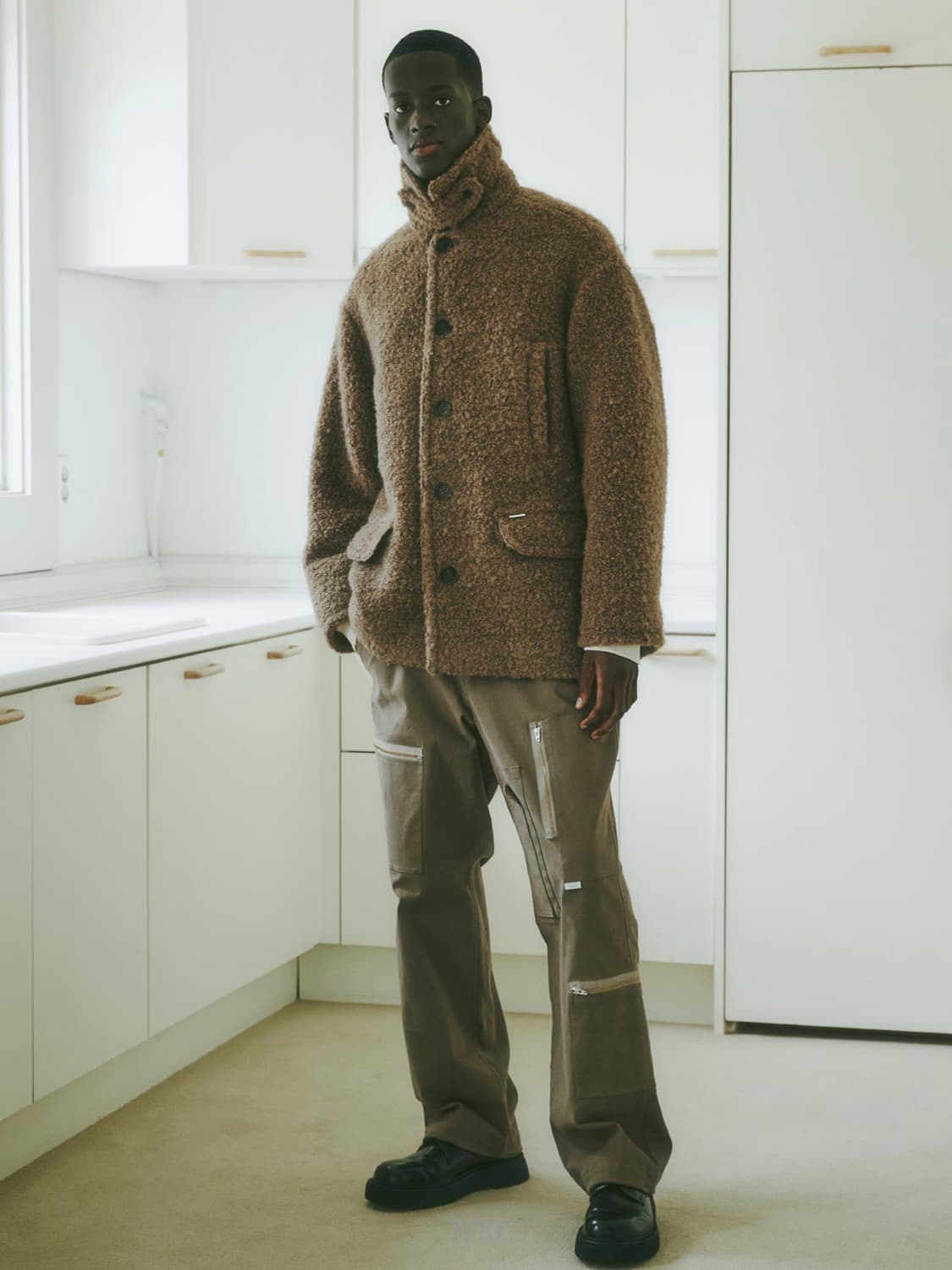 (새상품) 노이스 하프 울 코트 브라운 XL 상품이미지1