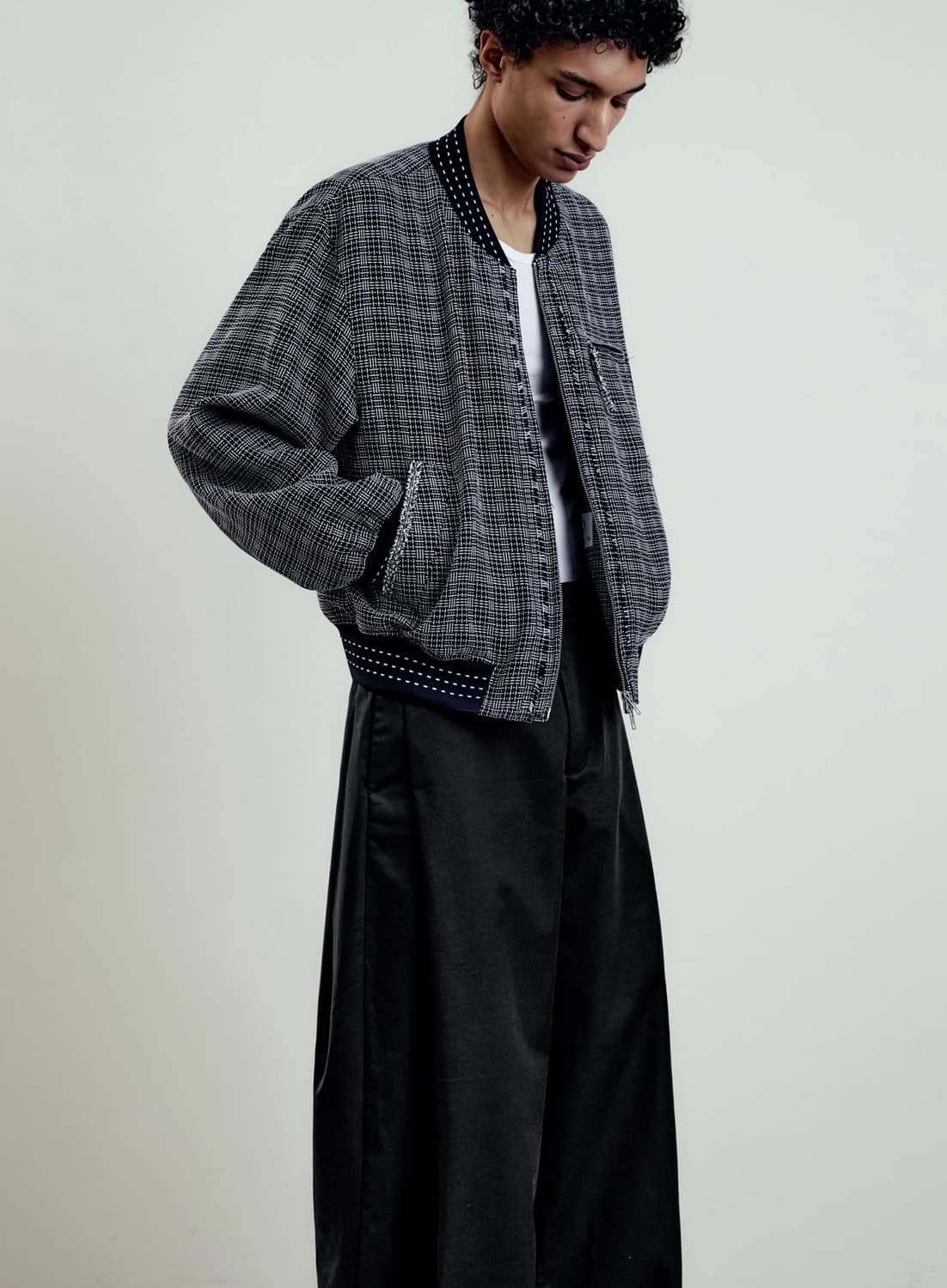 엘무드 아카사 트위드 봄버 자켓 48 상품이미지2