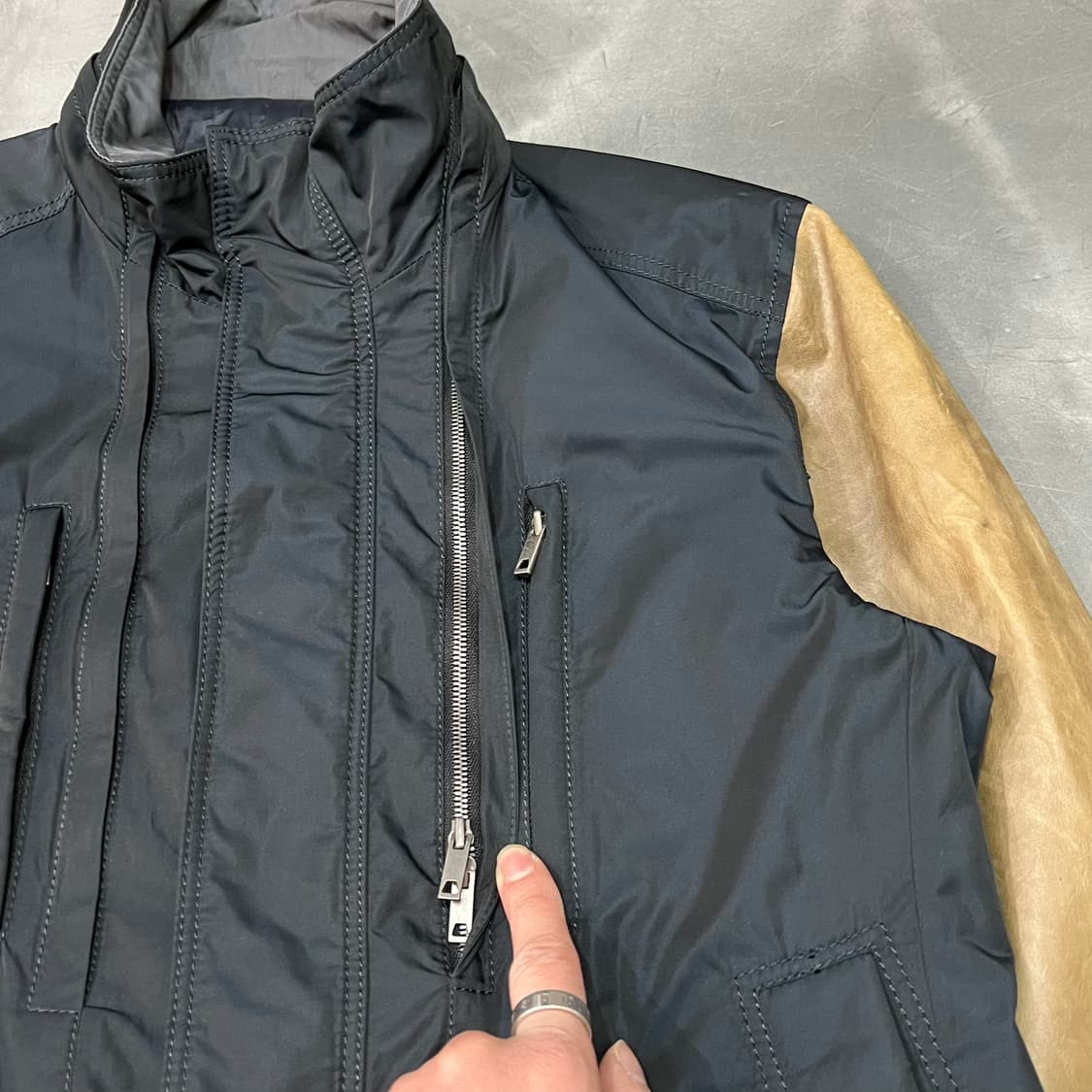  솔리드 옴므 레더 집업 자켓 y14958 상품이미지5