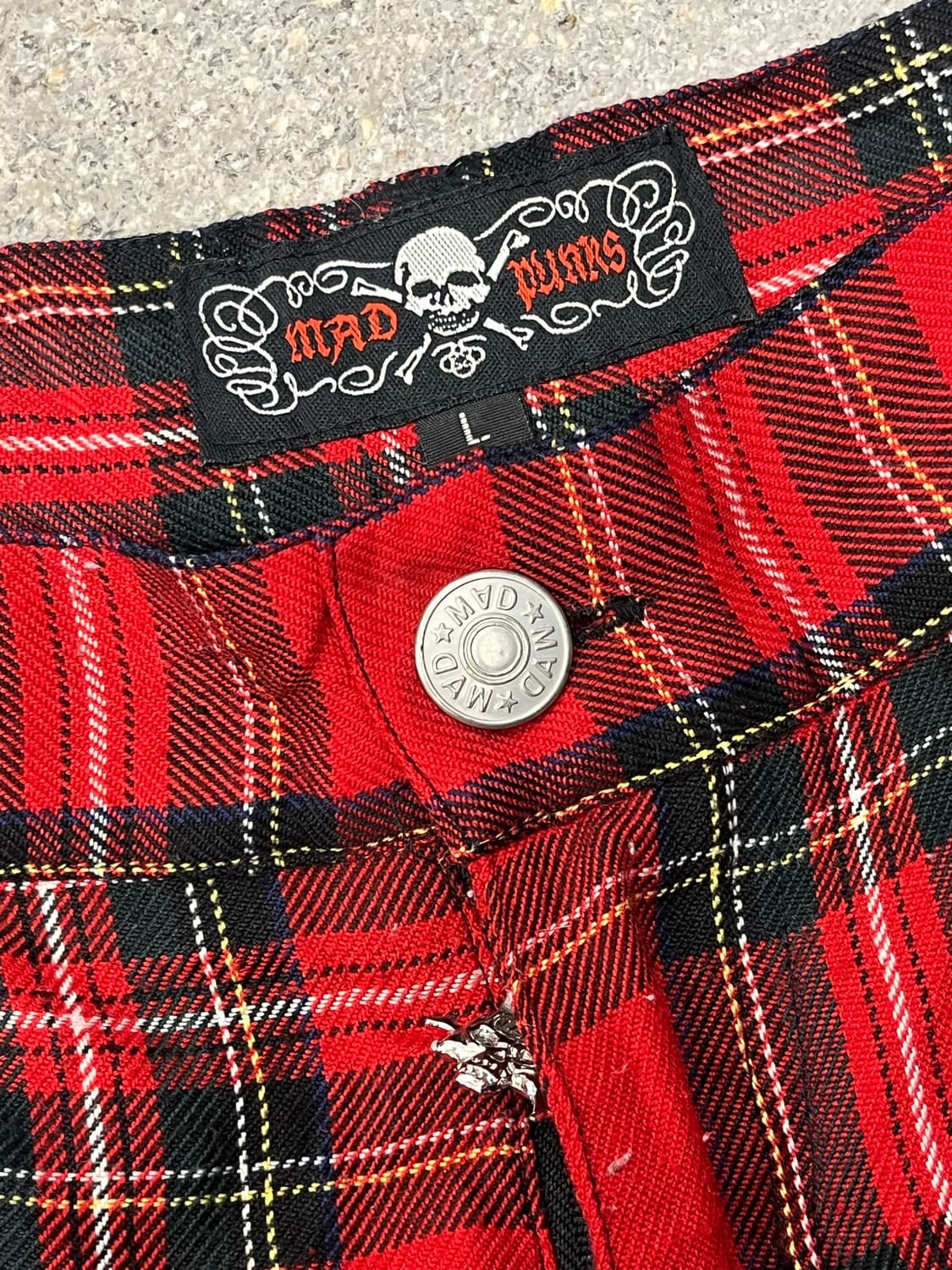 MAD PUNKS 본디지 미디 체크 팬츠 상품이미지4