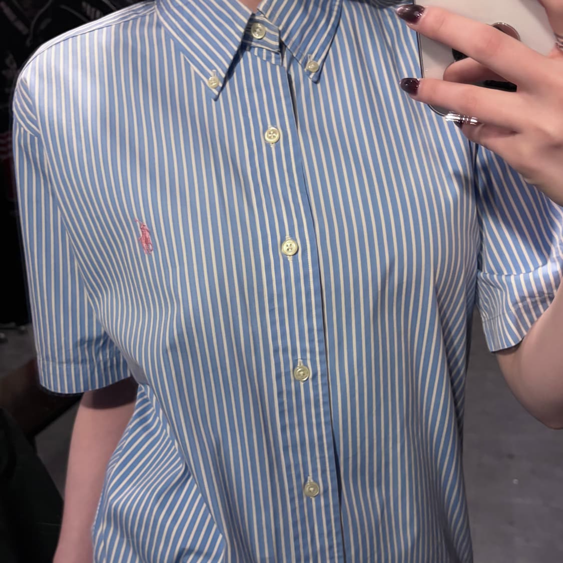 [IM] 폴로랄프로렌 스트라이프 반팔 셔츠 블루 상품이미지5