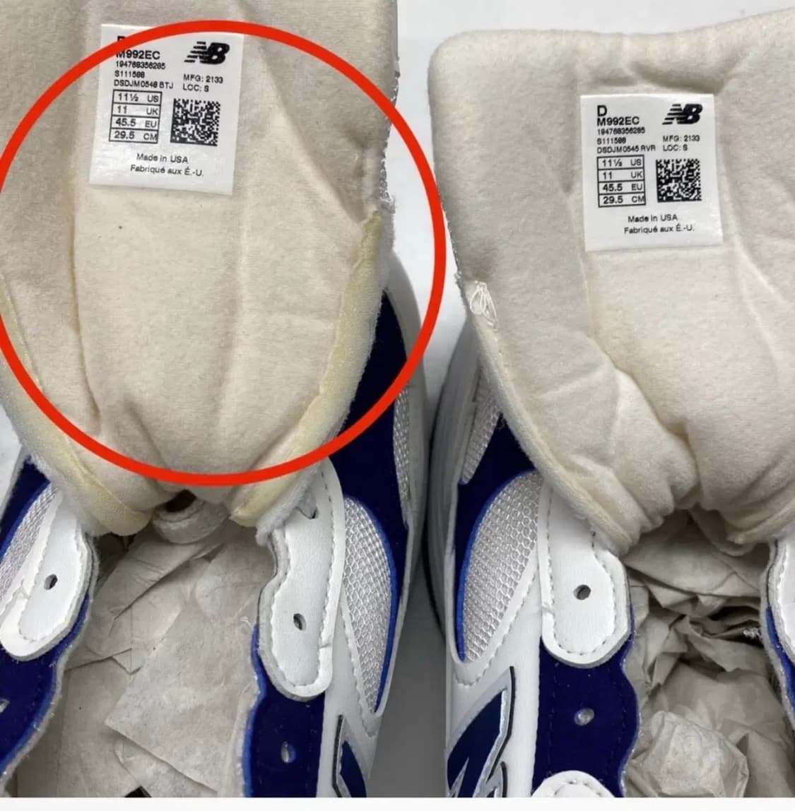 [295] 뉴발란스 992 화이트 네이비 m992ec 상품이미지3