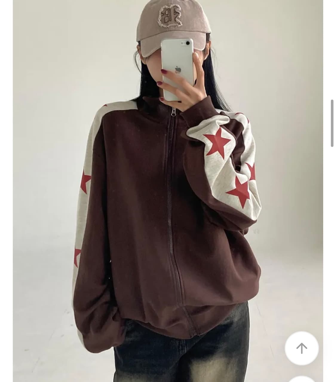 에이블리 남여공용 스타 배색 하이넥 집업 (새상품) 상품이미지2