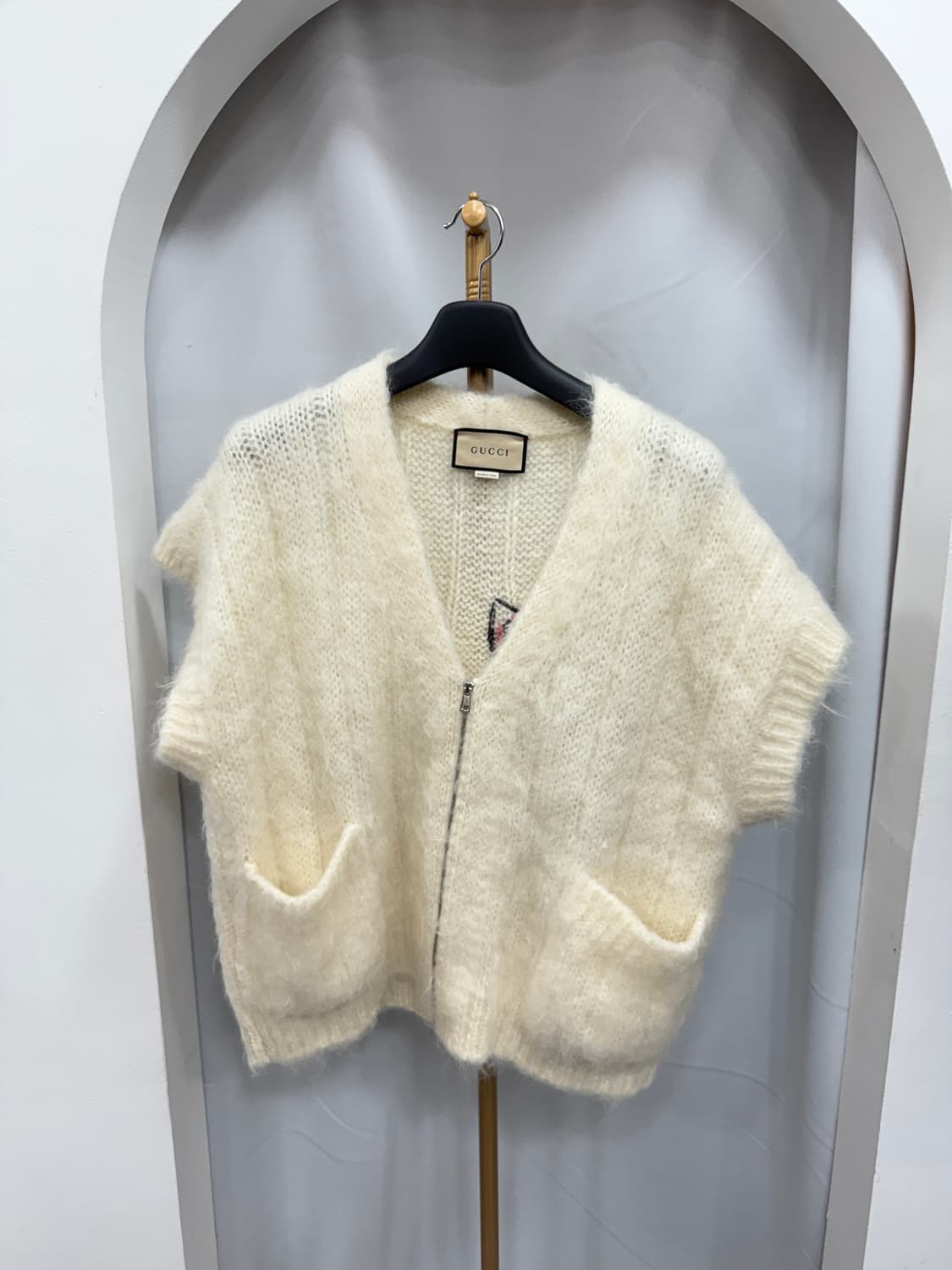 백화점판 구찌 강아지 모헤어 집업 가디건 S  상품이미지2