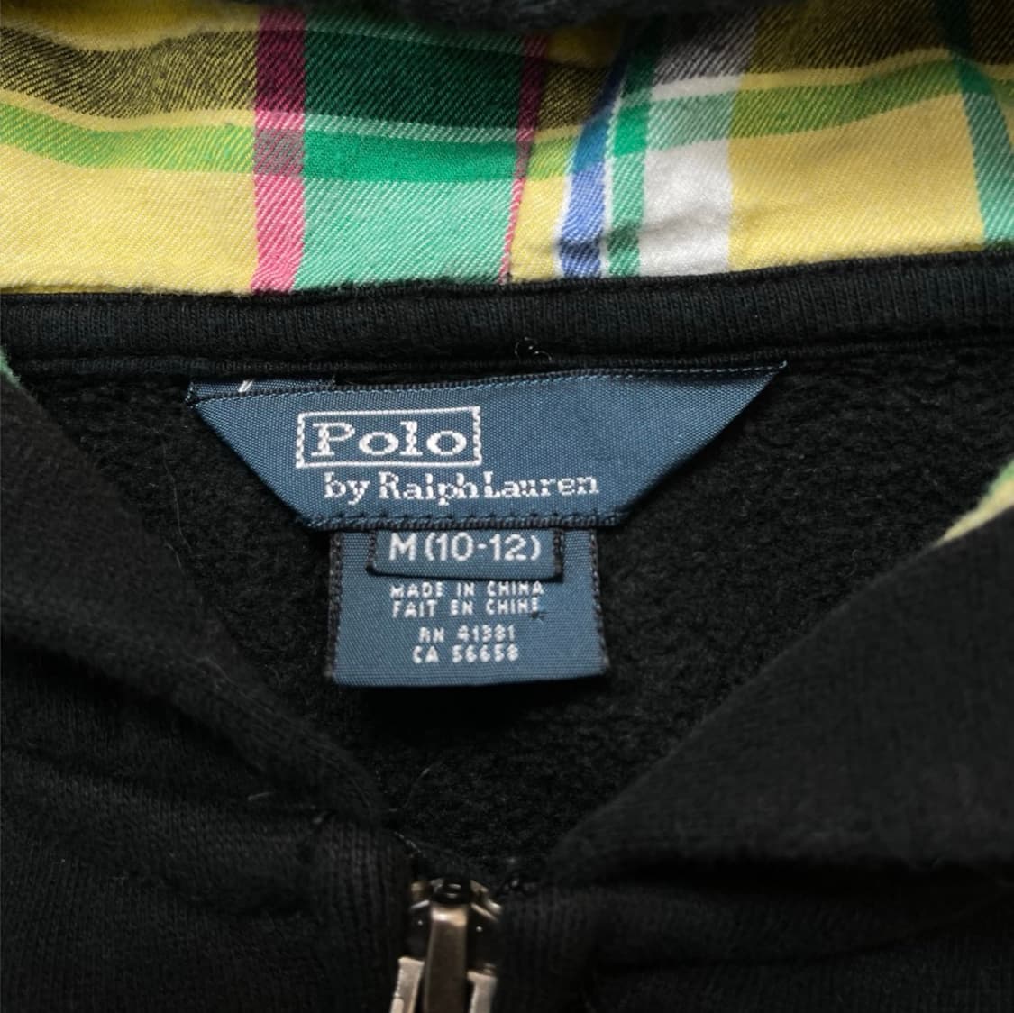 폴로 랄프로렌 블랙 빅포니 체크 후드집업 M(10-12) 상품이미지2
