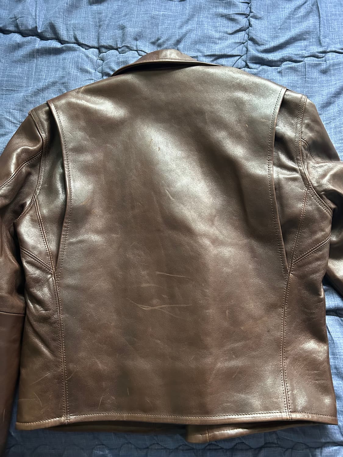 Auralee 헤비 램 레더 라이더 자켓 5사이즈 상품이미지5