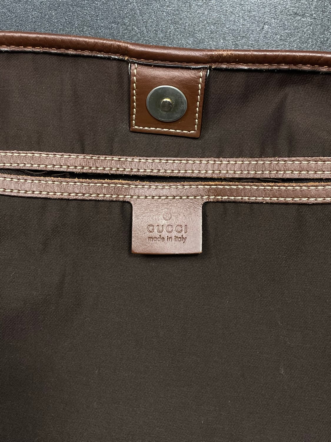 GUCCI 구찌 GG 수프림 브라운 레더 트리밍 쇼퍼 숄더백 상품이미지10