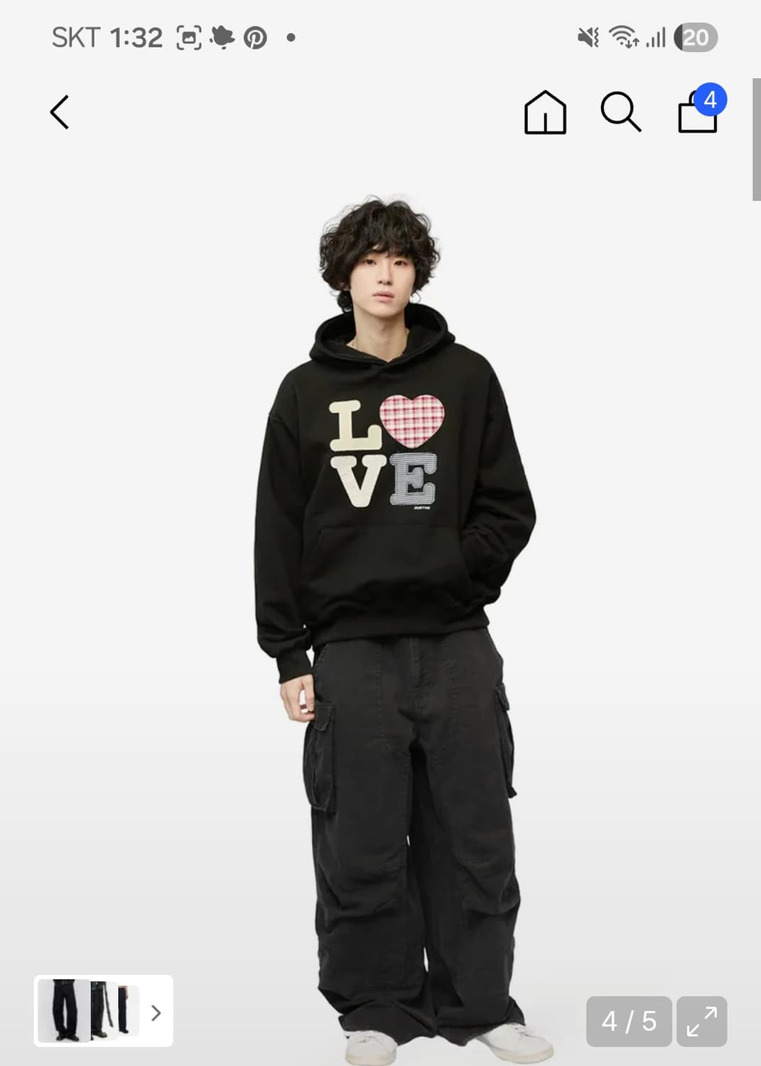 밈더워드로브 더블 니 파라슈트 카고 팬츠 블랙 M 상품이미지1