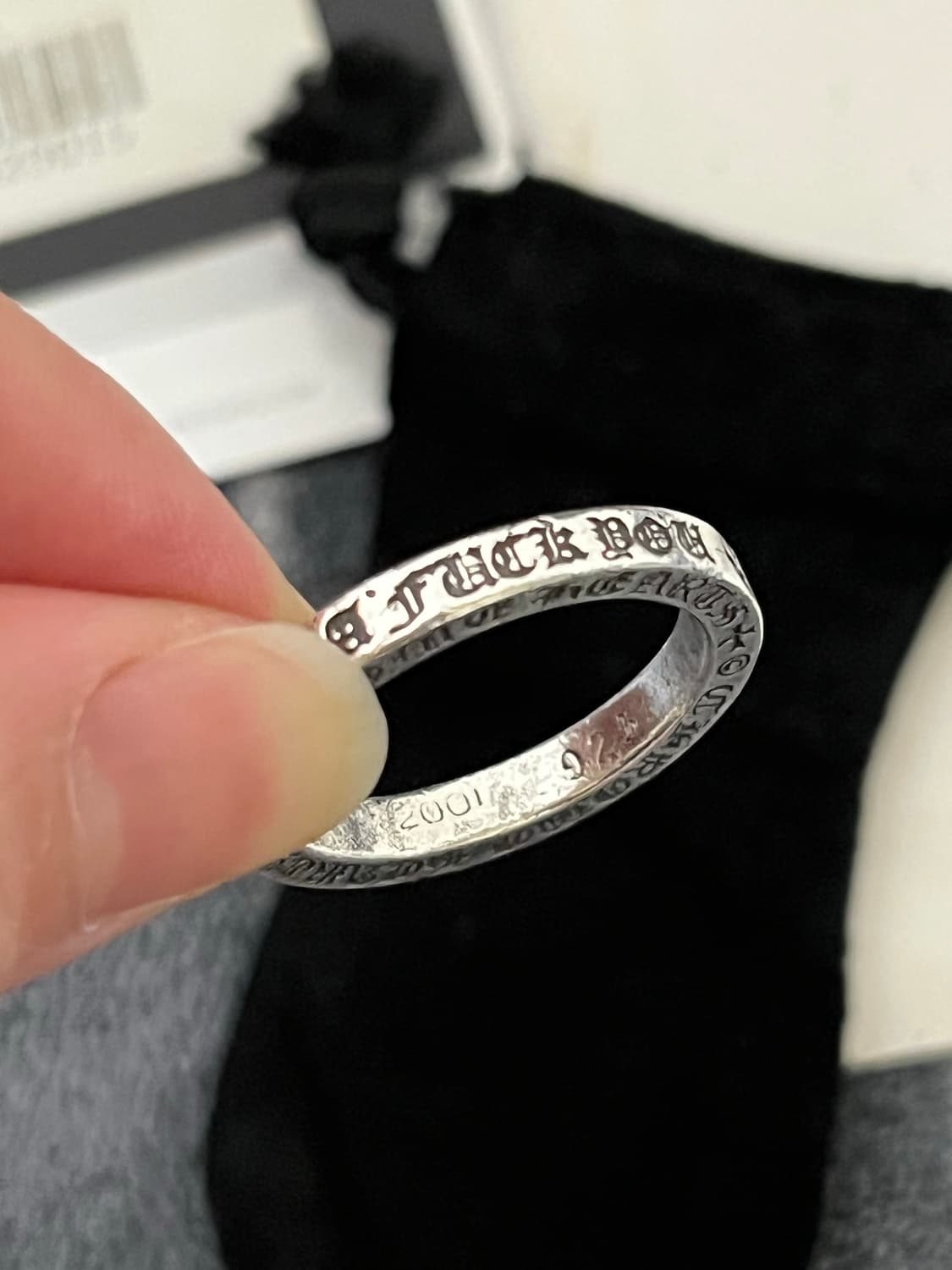 [21호] 크롬하츠 LA 퍽유링 반지 3mm 상품이미지4