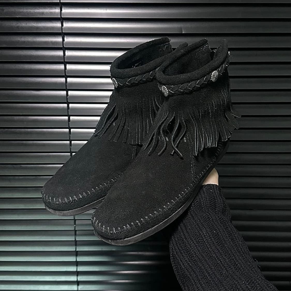 미네통카 스웨이드 부츠 모카신 웨스턴 가죽 빈티지 왈라비 모크 에스닉 상품이미지1