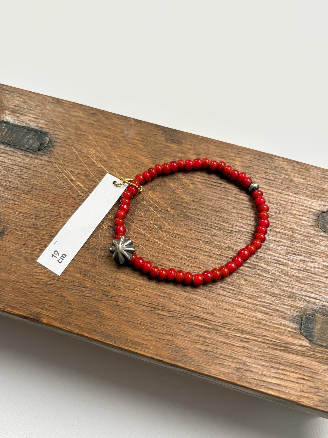SILVER925 CONCHO & BEAS BRACELET (레드) 상품이미지2