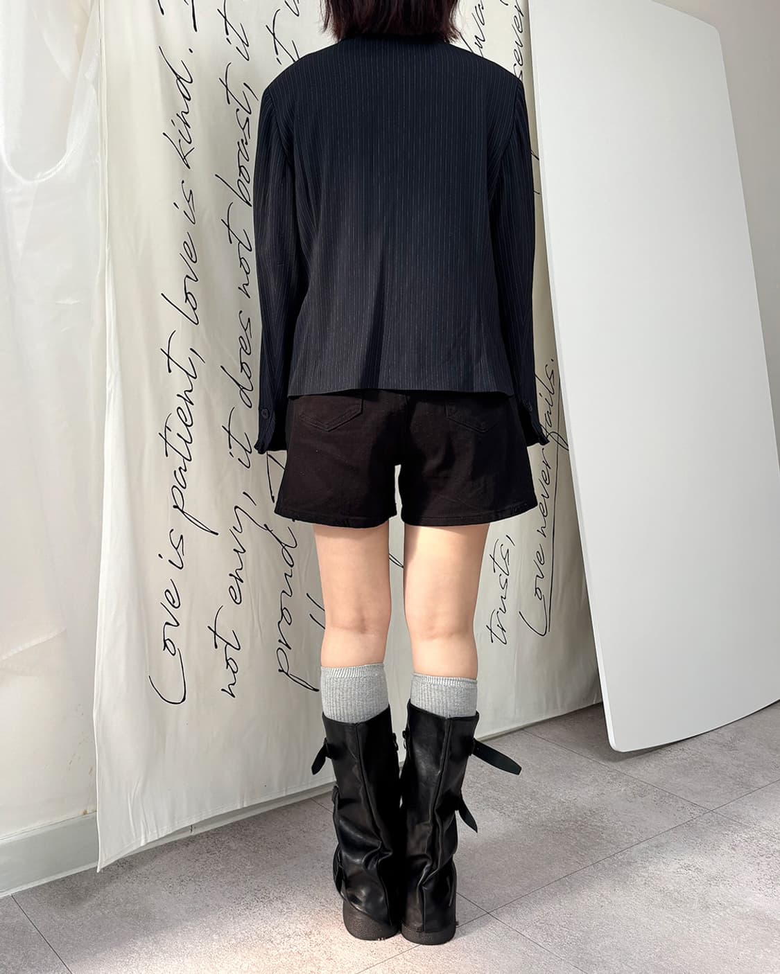 ixi pinstripe frill detail wrap jacket 상품이미지4