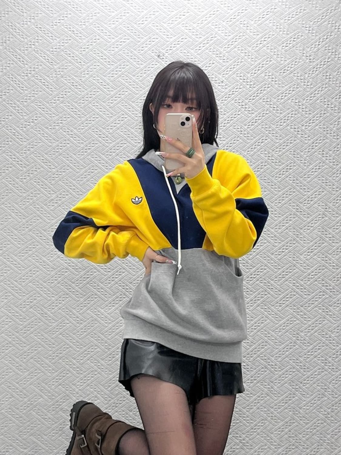 아디다스 올드스쿨 레트로 키치 컬러블럭 후드티 S C11069 상품이미지1