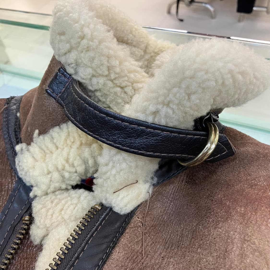 USA Schott bros 쇼트 B-3 브라운 무스탕 자켓 38 상품이미지7