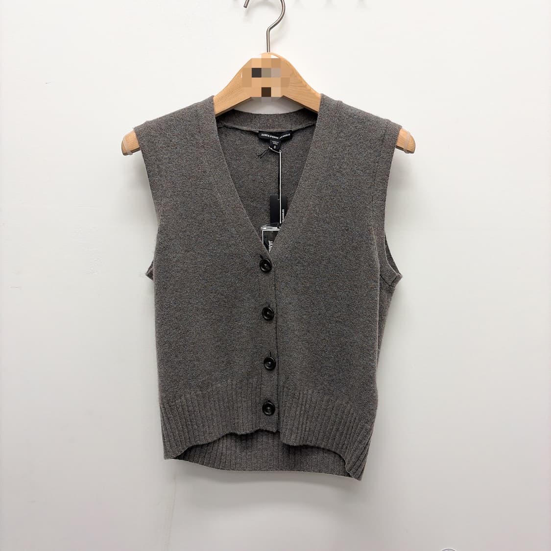 (정품/새상품) 제임스펄스 여성 캐시미어 니트 베스트 그레이 상품이미지1