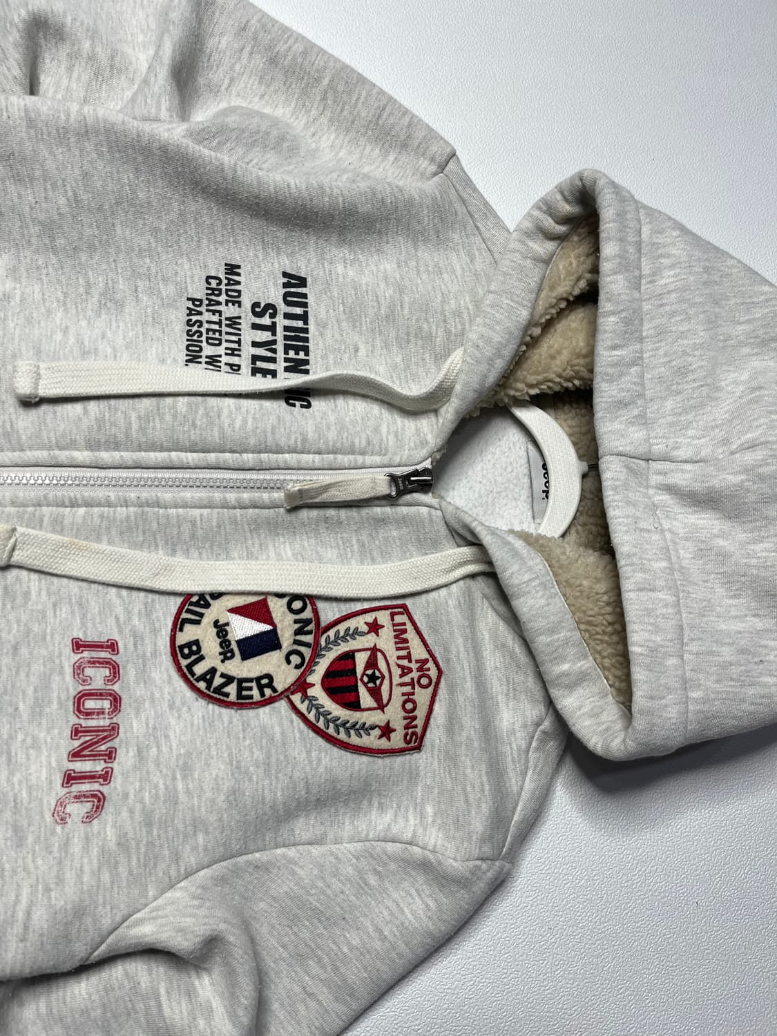 지프 양털안감 패치 후드집업 상품이미지2