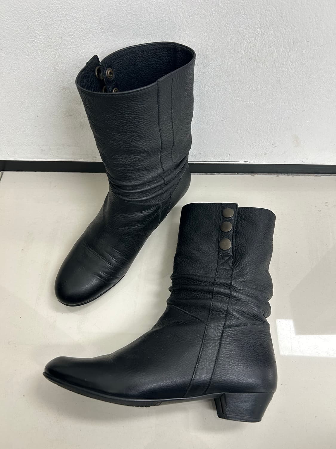 빈티지셔링부츠 가죽주름부츠 상품이미지1