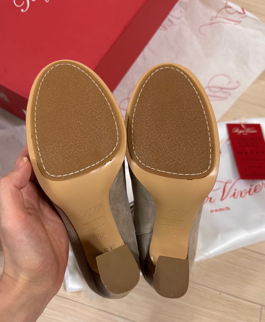 230 235 새상품 정품 로저비비에 천연 양털 리본 앵클부츠 구두 상품이미지10