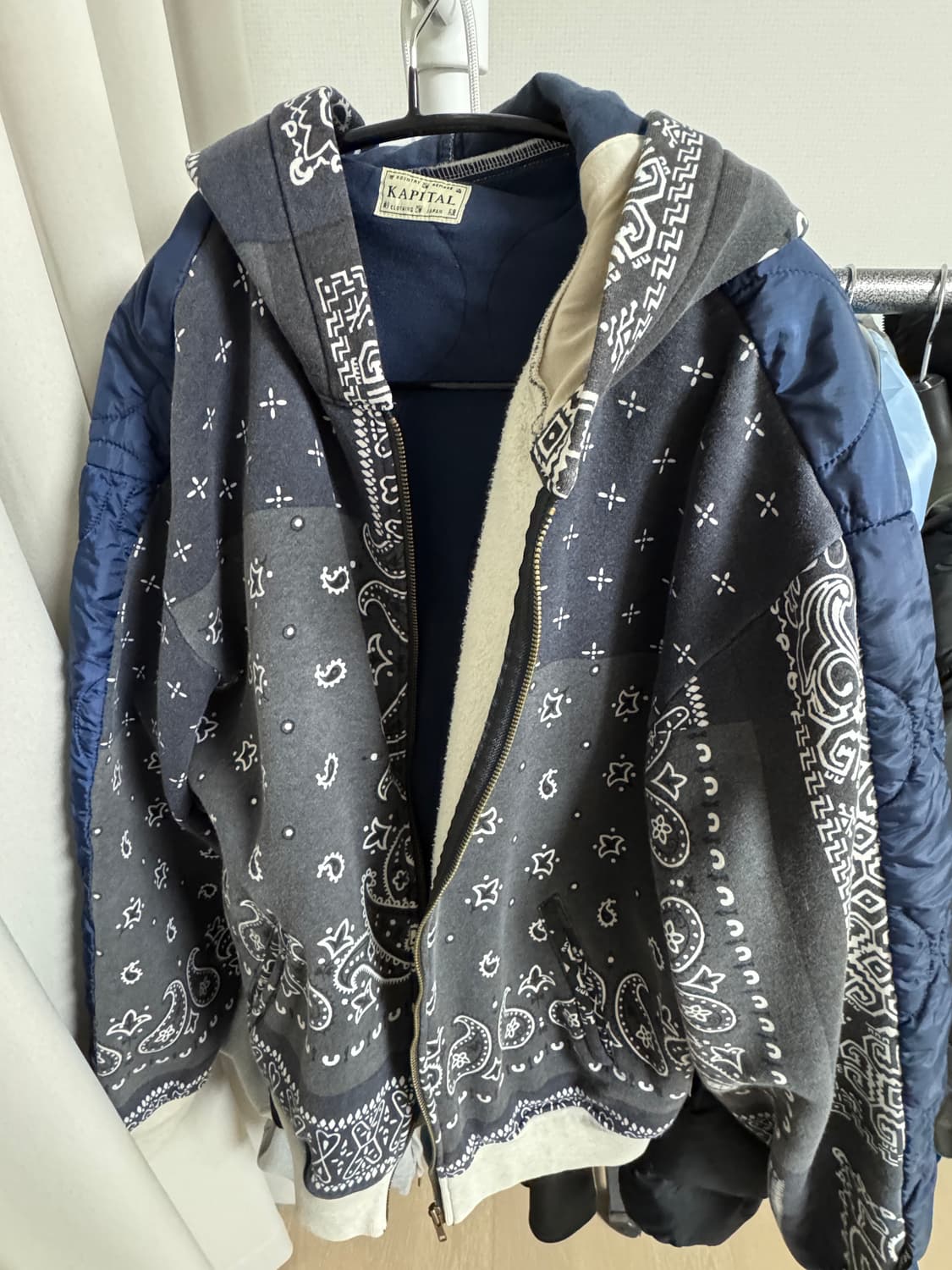 캐피탈 플리스 반다나 비부악 후드 블루종 블랙 상품이미지1