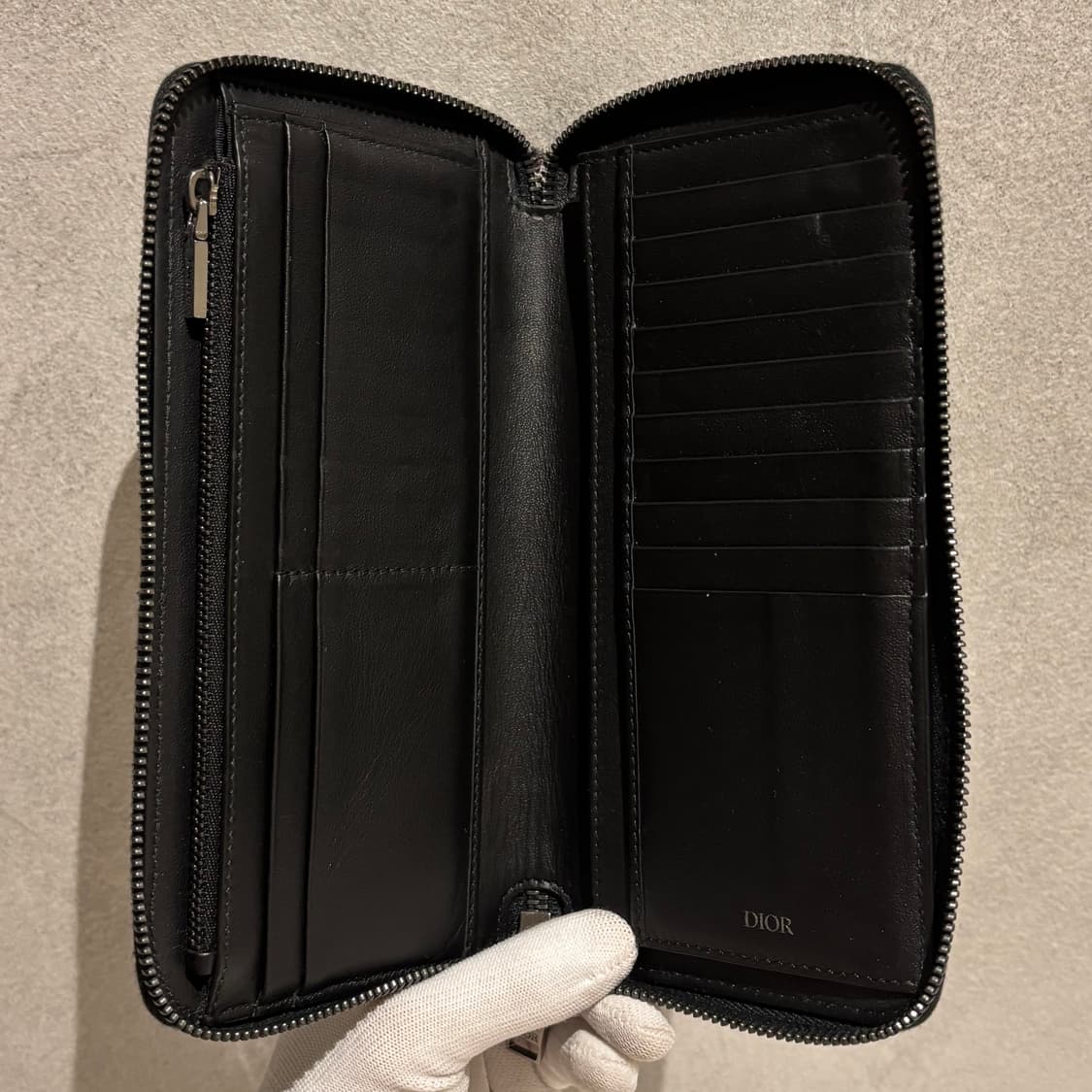 A+ OS사이즈 디올 신형 지퍼돌이 장지갑 베이지 상품이미지6