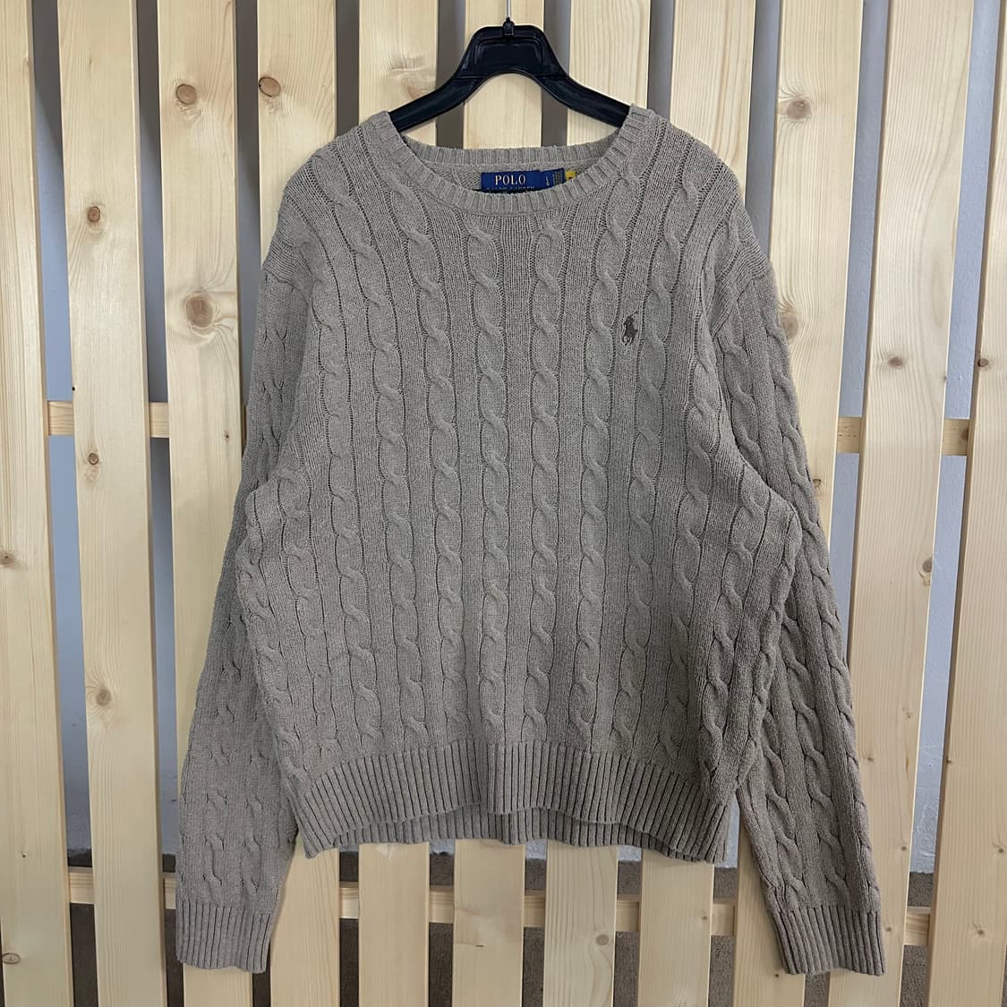 (L) 폴로 랄프로렌 오트밀 베이지 케이블 니트 상품이미지1
