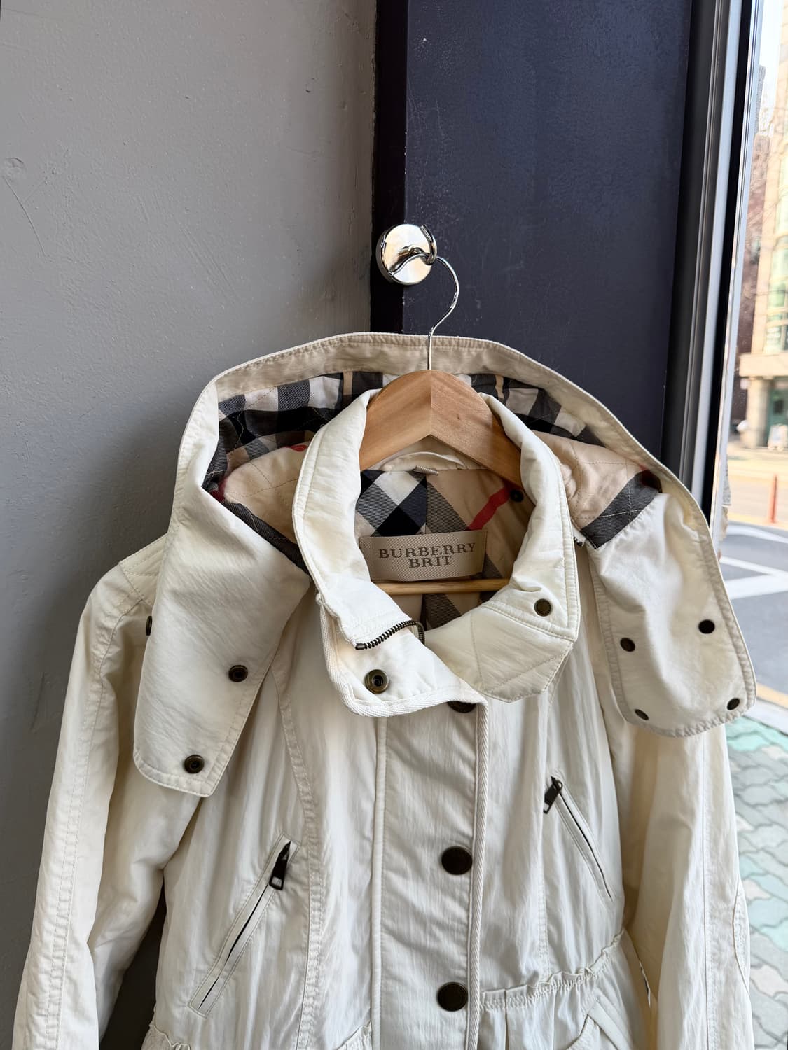 UK8/ 버버리 후디드 트렌치 경량패딩 자켓 상품이미지3