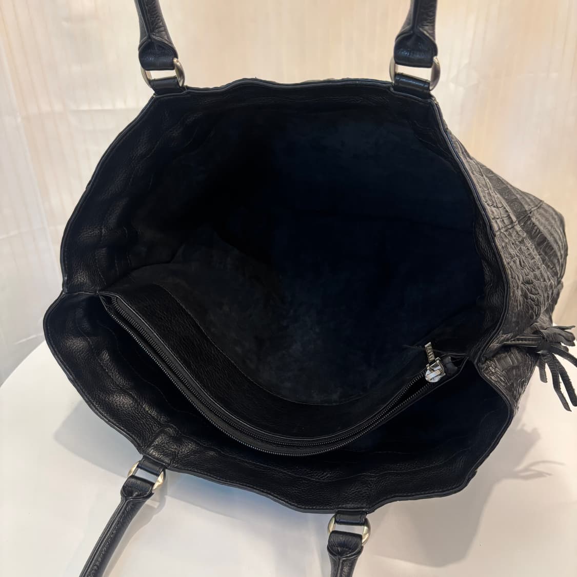 천연 악어가죽 토트백     상품이미지7