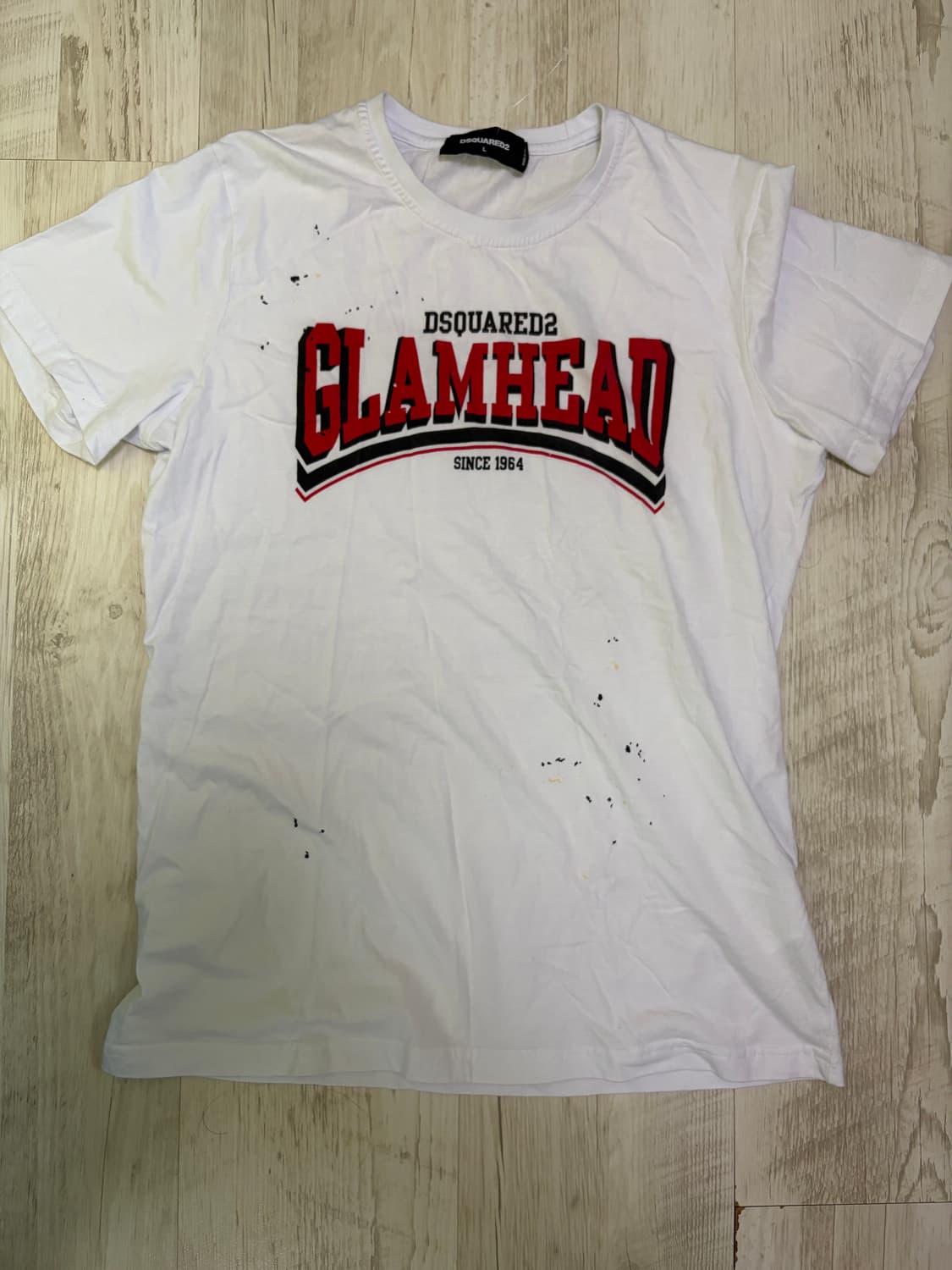 [L]DSQUARED2 GLAMHEAD 화이트 반팔티 상품이미지3