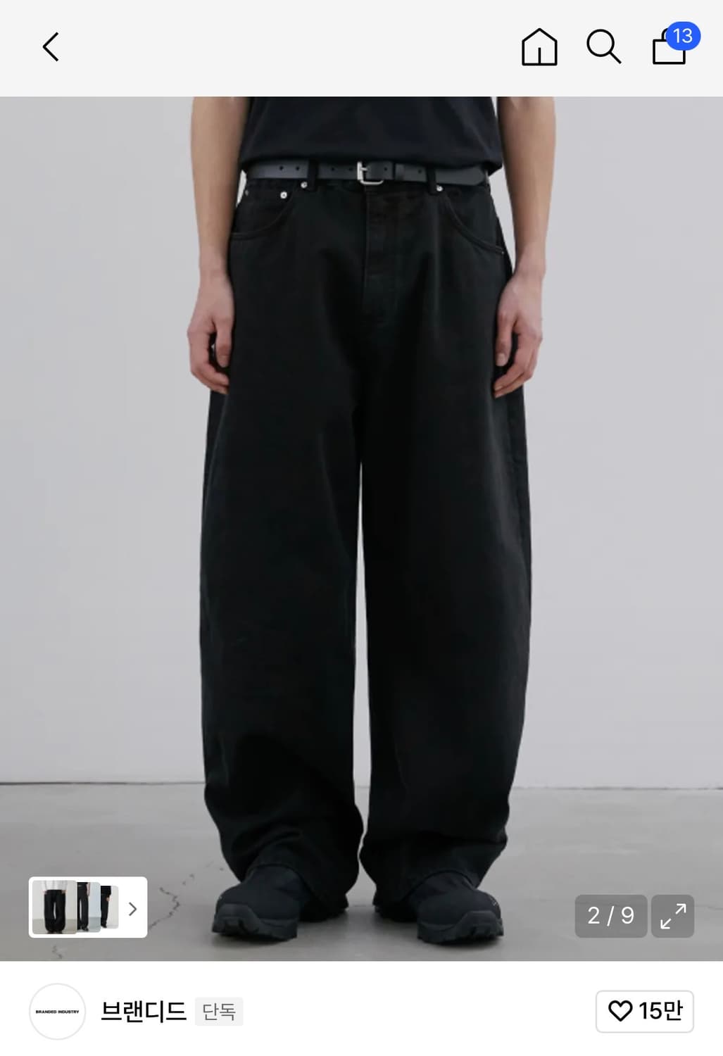 브랜디드 페이디드 블랙진 상품이미지1