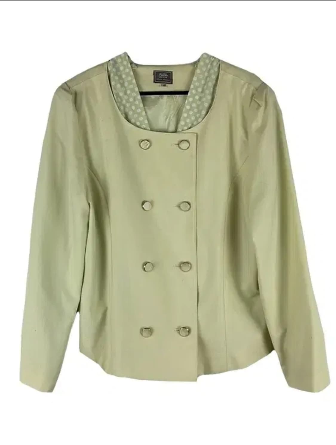 논카라 더블 도트 긴팔 러블리 자켓 그린 빈티지 상품이미지1