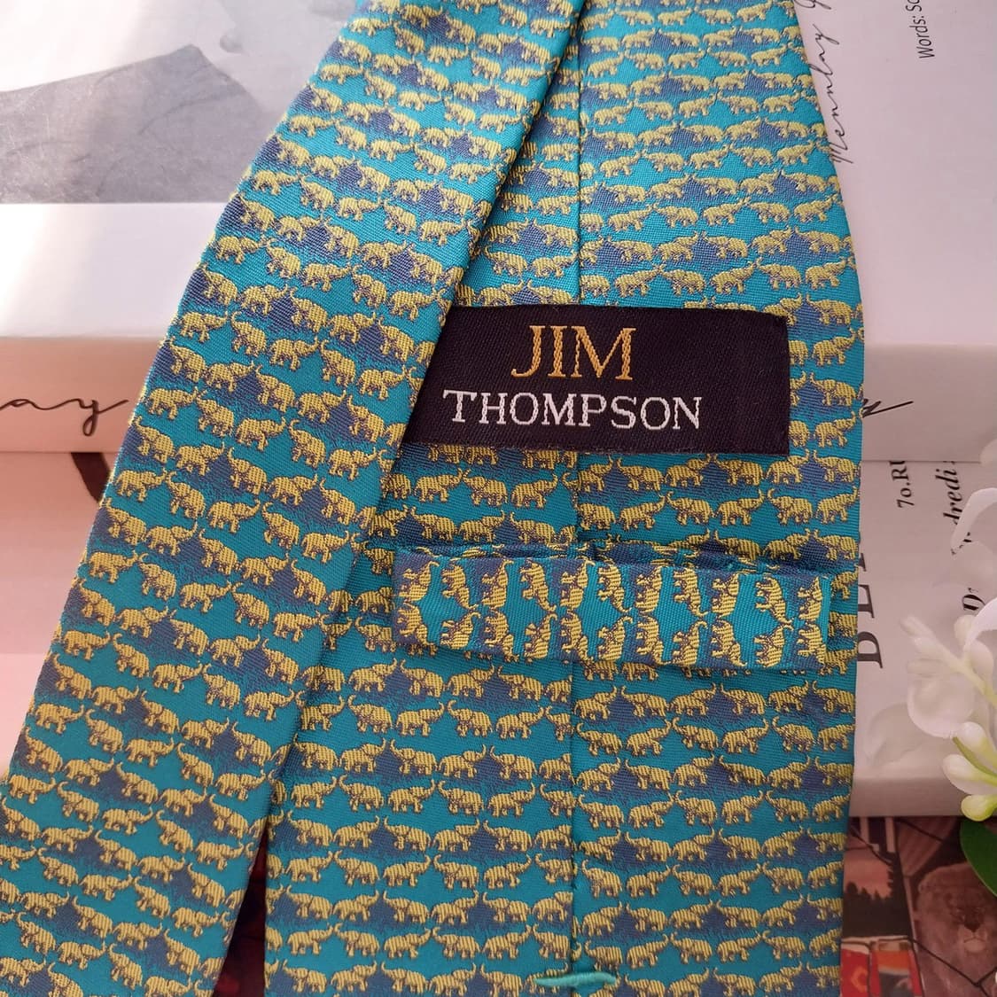 짐톰슨 실크 그린 코끼리 자카드 넥타이 9.5cm A+등급 K1440
 상품이미지6