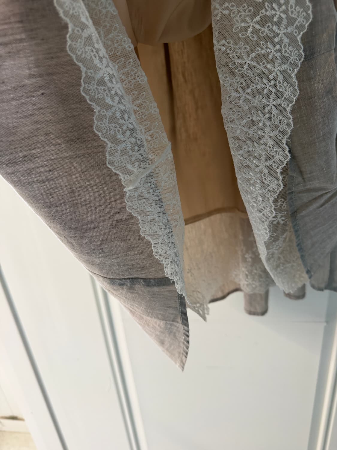 일본빈티지 모리 레이스 린넨 롱스커트 상품이미지8