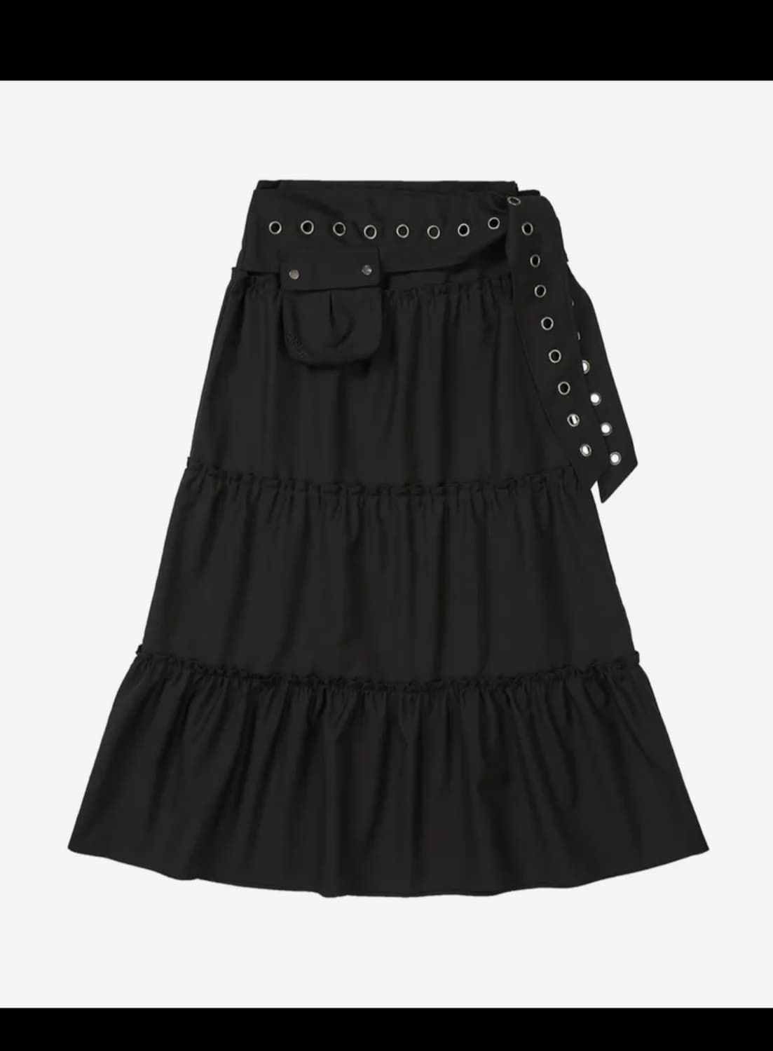 애즈유아 포켓 프릴 롱스커트 블랙 M 상품이미지4