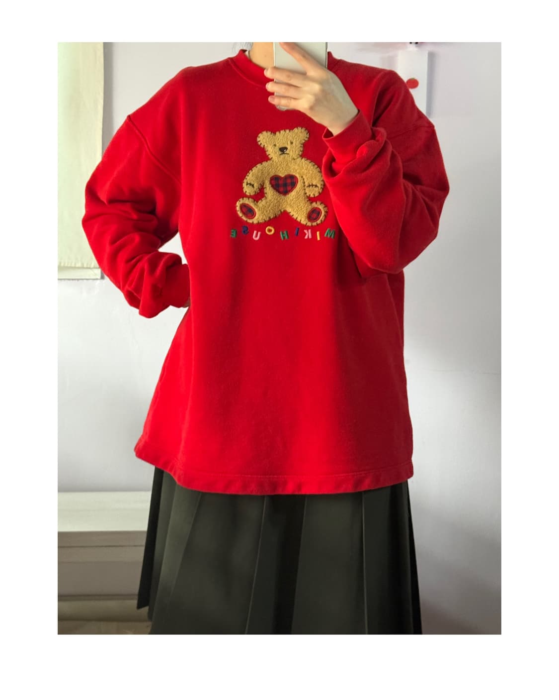 미키하우스 맨투맨 일본빈티지 메이드인재팬 곰돌이패치 상품이미지2