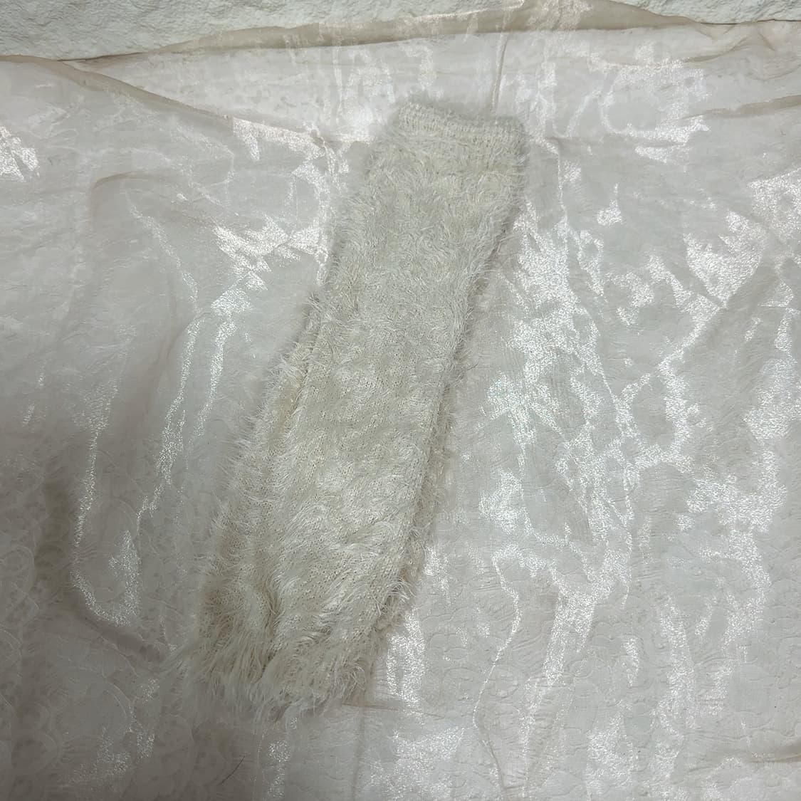 빈티지 베이지 퍼 니트 발토시 레그워머 상품이미지1