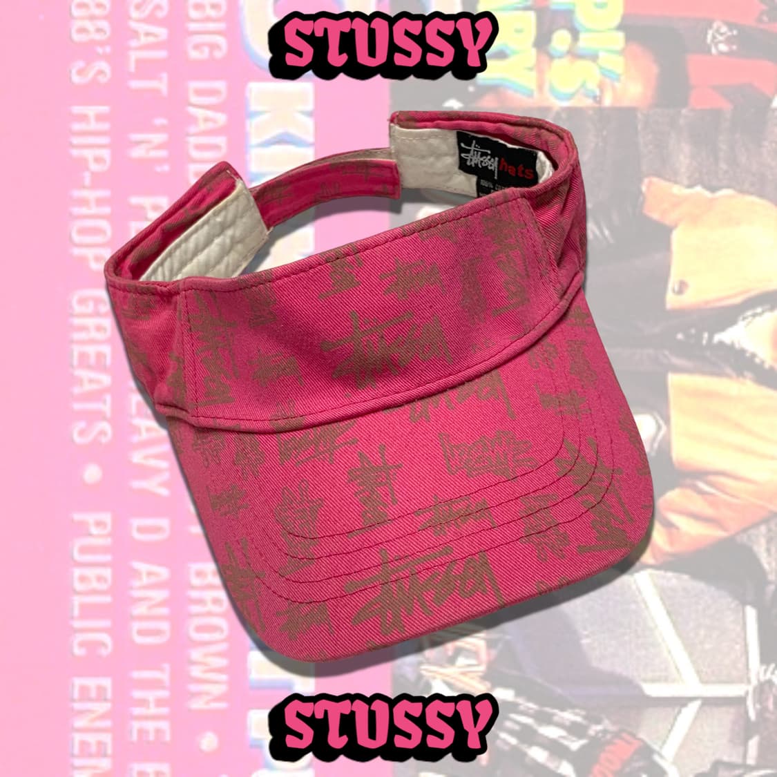 90s STUSSY 스투시 아카이브 선 바이저 선캡 상품이미지1