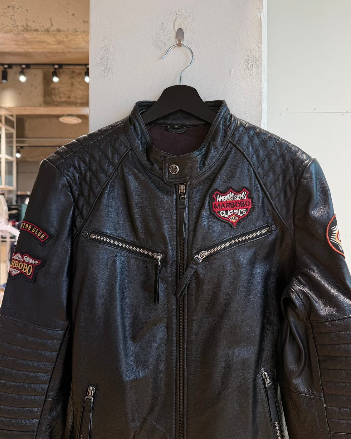 말보보 블랙 카우하인드 바이커 자켓  상품이미지3