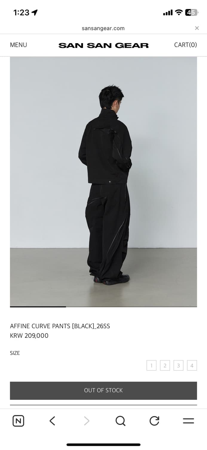 산산기어 어파인 커브 팬츠 블랙_26SS_Sansan Gear 상품이미지4