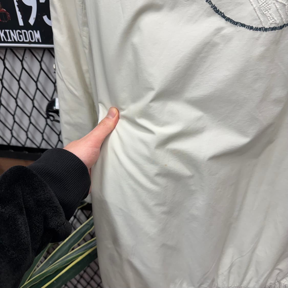 디젤 롱 파카 집업 자켓 니트 시보리 디테일 아이보리 블루 배색 상품이미지10