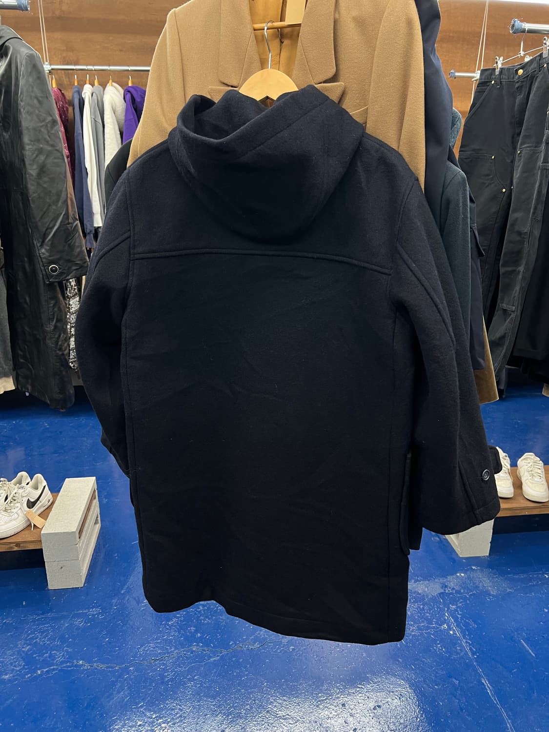 Japanese vtg 우드 토글 네이비 더플 코트 상품이미지5