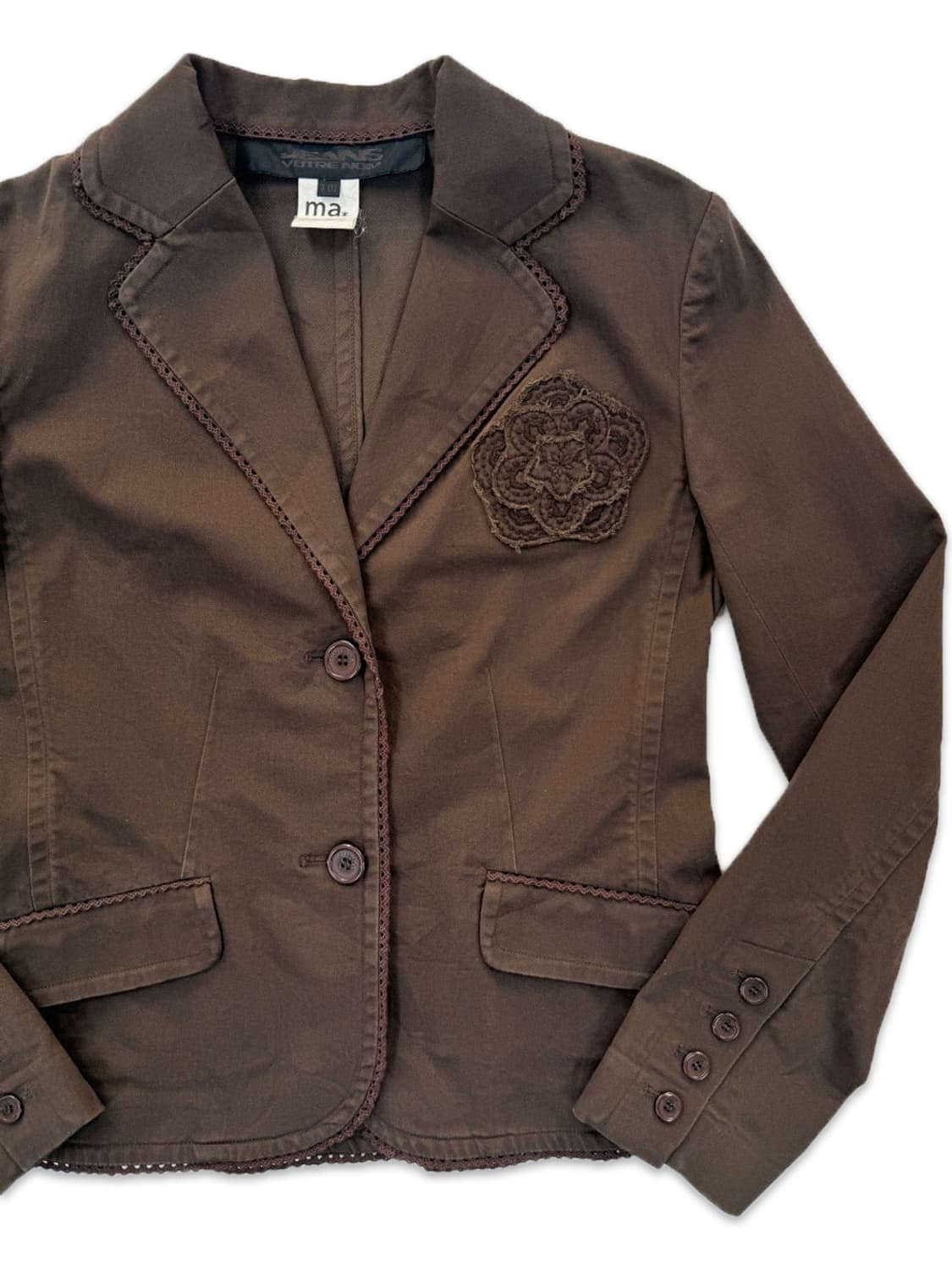 빈티지 jeans votre nom 브라운 모리 싱글 자켓 상품이미지2