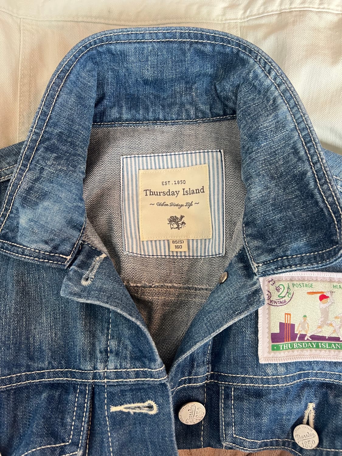 써스데이아일랜드 여성 그라데이션 데님자켓 청자켓 상품이미지5