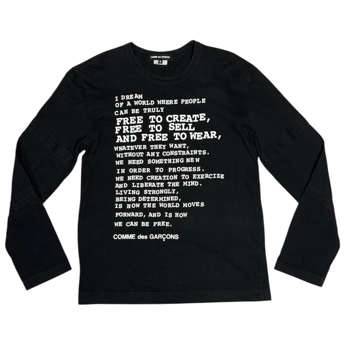 2009 꼼데가르송 자유를 향한 시 롱슬리브 티셔츠 상품이미지1