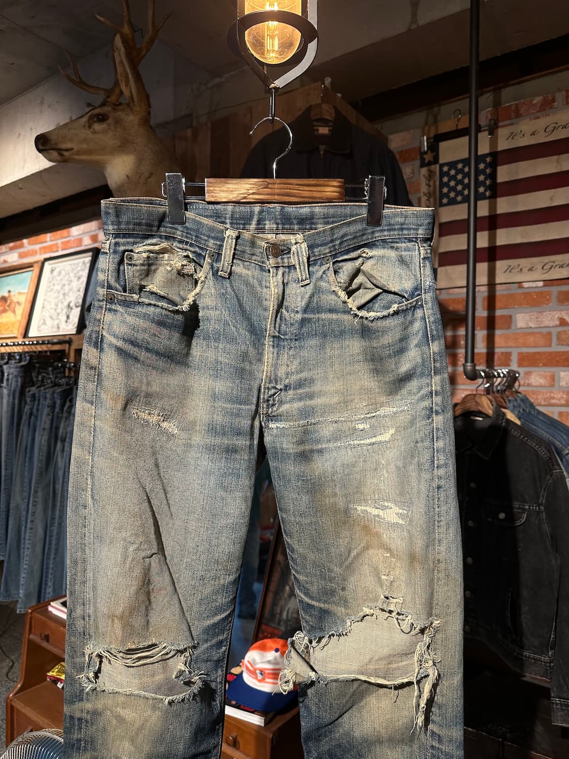 60s USA Vintage Levis 505 Big E Denim 상품이미지2