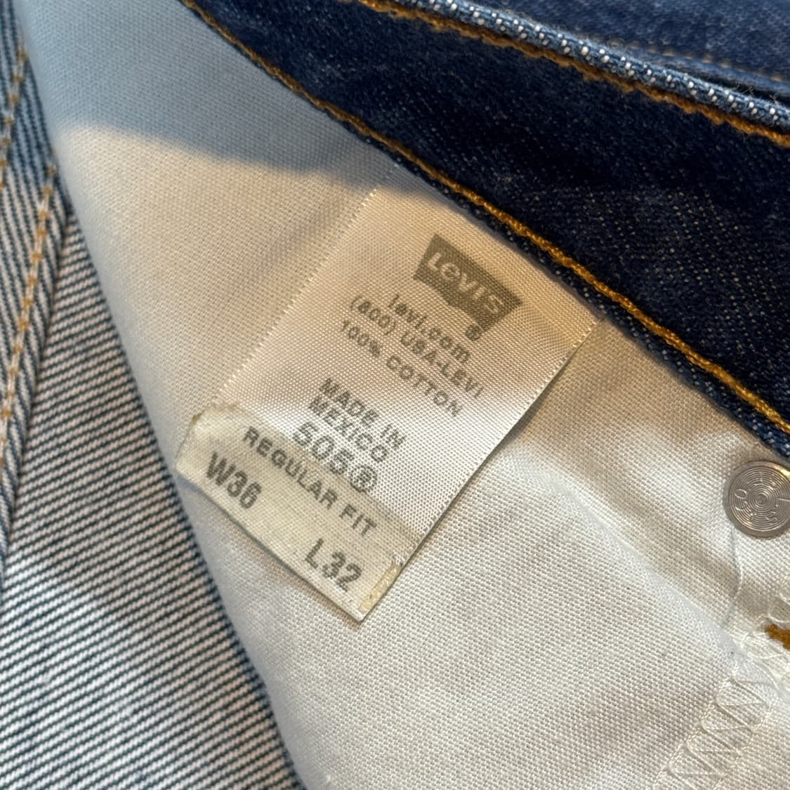 36inch) 리바이스 505 레귤러 핏 진청 데님 청바지 상품이미지9