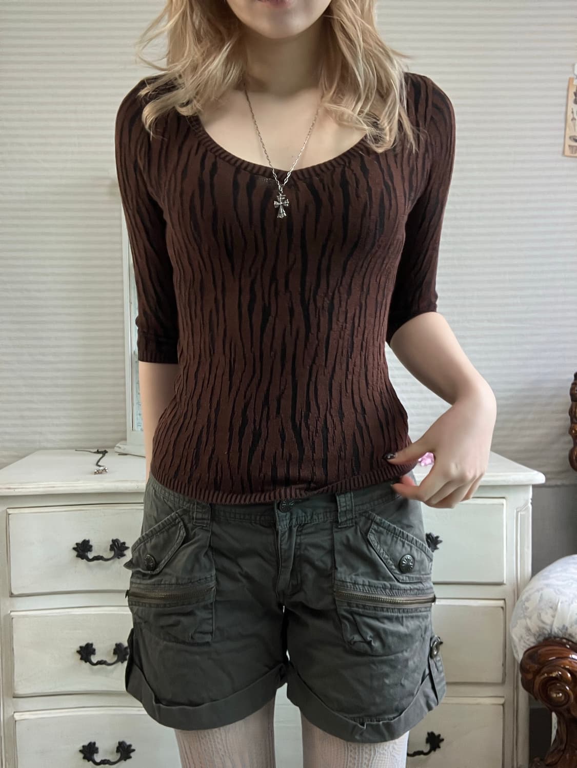 MAITRESSE 브라운 레오파드 슬림니트 상품이미지5