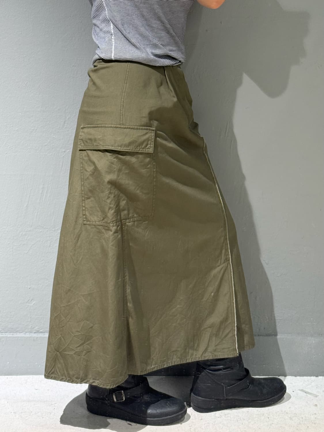 khaki pocket detail long sk 상품이미지1